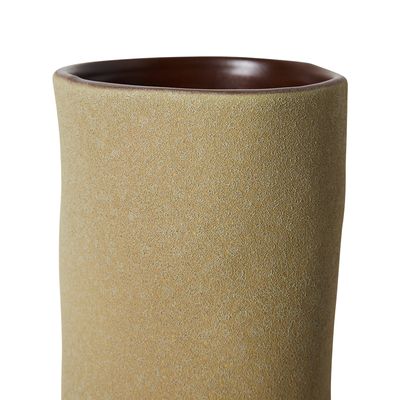 Vase , long mud brown